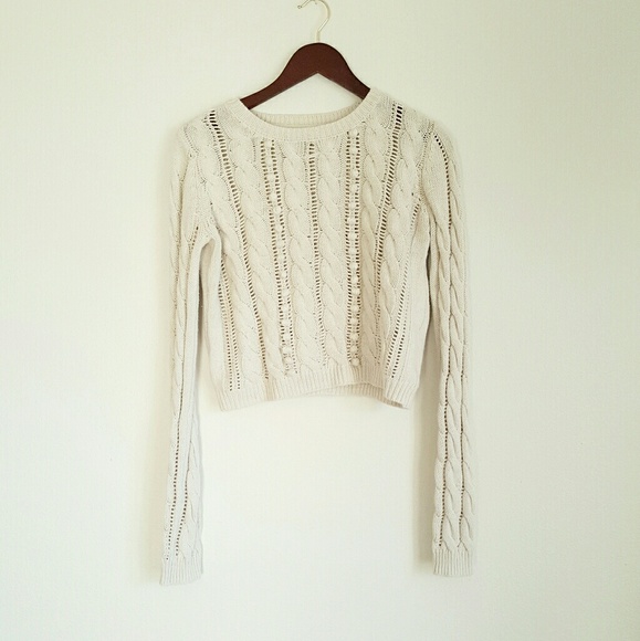 Kaisely Sweaters - Kaisely cream crop knit sweater